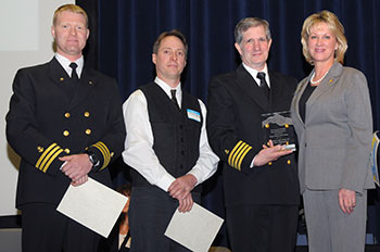Photo of the crew of Malaspina receiving their award