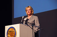 Photo of Nancy Dahlstrom at Governor's Denali Peak Performance Award Ceremony