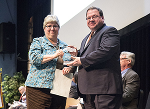 Photo of Paula K Davis receiving Co-Worker Recognition award